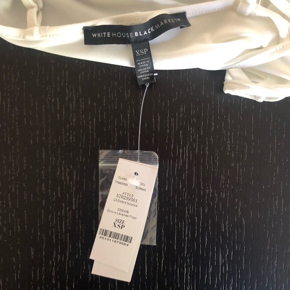 White House Black Market Sheer Long Sleeve Shirt - Picture 3 of 3